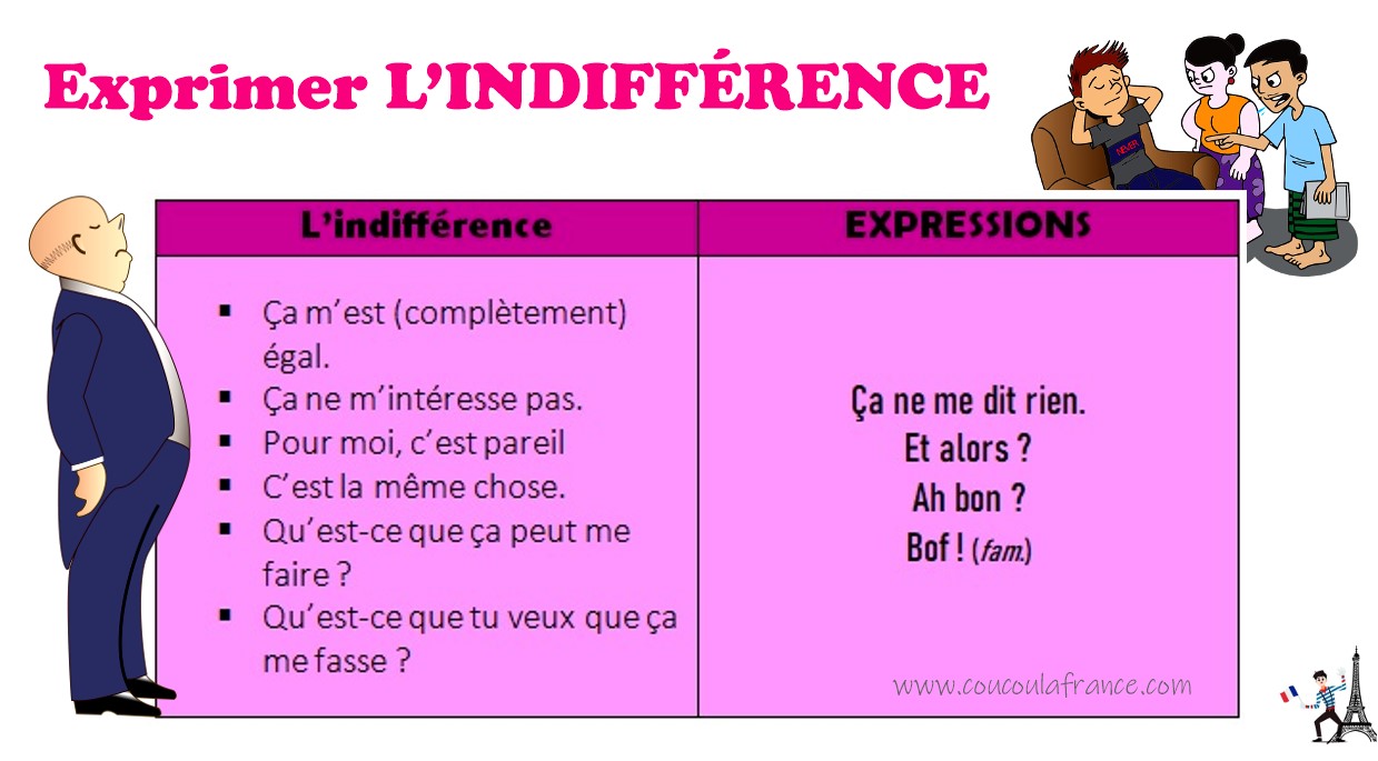 Exprimer l'indifférence en français